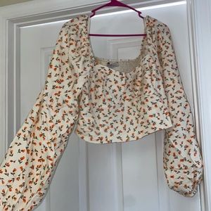 Bcbg cropped oranges top